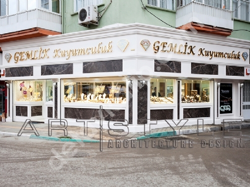 Gemlik Kuyumculuk Granit ara blmeler ile polyester prekast